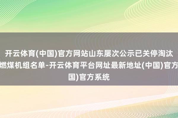 开云体育(中国)官方网站山东屡次公示已关停淘汰低效燃煤机组名单-开云体育平台网址最新地址(中国)官方系统