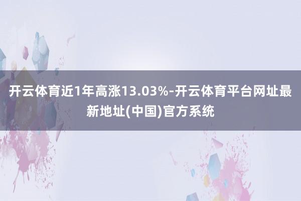 开云体育近1年高涨13.03%-开云体育平台网址最新地址(中国)官方系统