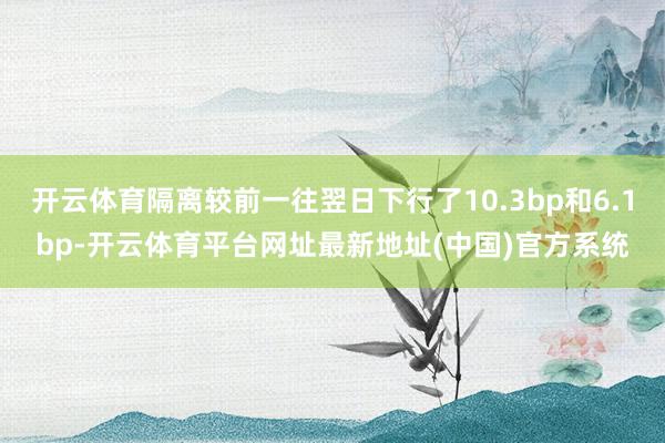 开云体育隔离较前一往翌日下行了10.3bp和6.1bp-开云体育平台网址最新地址(中国)官方系统
