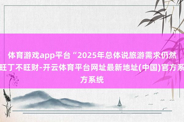 体育游戏app平台“2025年总体说旅游需求仍然是旺丁不旺财-开云体育平台网址最新地址(中国)官方系统