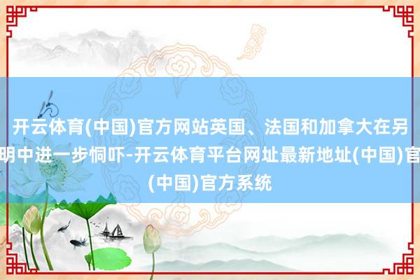 开云体育(中国)官方网站英国、法国和加拿大在另一份声明中进一步恫吓-开云体育平台网址最新地址(中国)官方系统