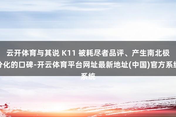 云开体育与其说 K11 被耗尽者品评、产生南北极分化的口碑-开云体育平台网址最新地址(中国)官方系统