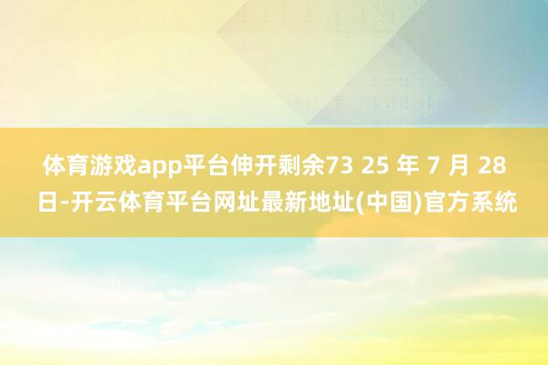 体育游戏app平台伸开剩余73 25 年 7 月 28 日-开云体育平台网址最新地址(中国)官方系统