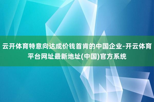 云开体育特意向达成价钱首肯的中国企业-开云体育平台网址最新地址(中国)官方系统